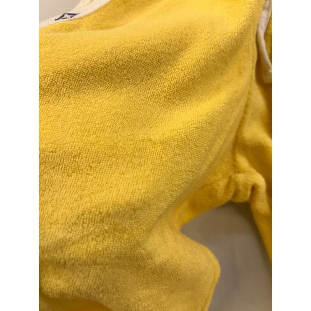 Bonjour Girls Yellow Velour Tracksuit Set Hoodie and Pants Size S 7/8